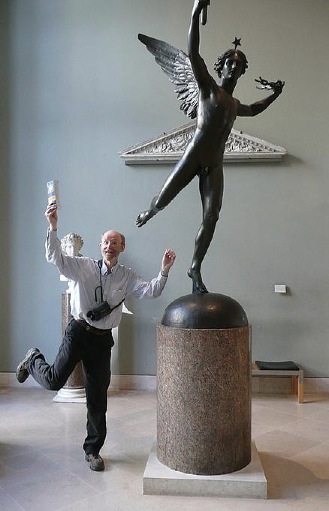 Mike flying at the Louvre Mike flying at the Louvre